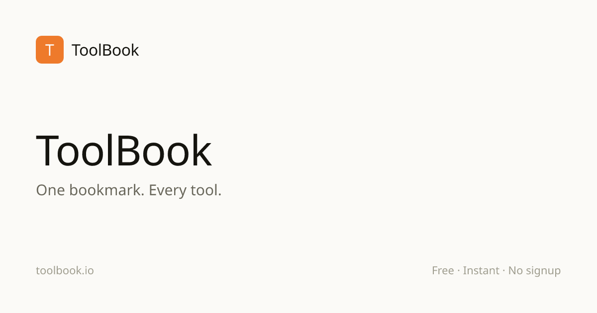 ToolBook — One bookmark. Every tool.