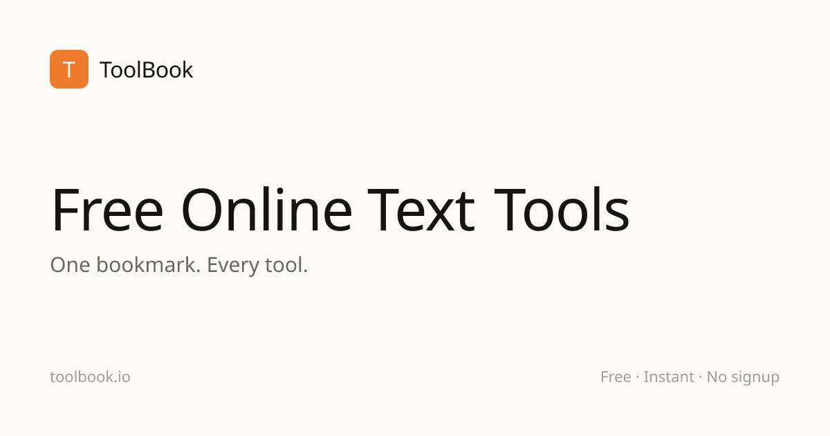 Free Online Text Tools | ToolBook